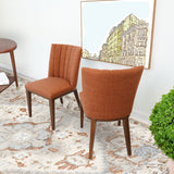 Elmwood Orange Fabric Dining Chair (Set Of 2)