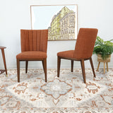 Elmwood Orange Fabric Dining Chair (Set Of 2)