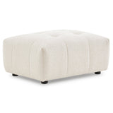 Kaynes Chic Tufted Ivory Boucle Ottoman