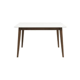 Levi Modern Style Solid Wood Rectangular White Top Dining Table 47"