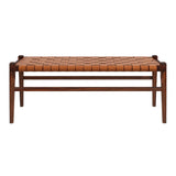 Cody Tan Leather Bench