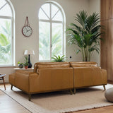Kerrville Tan Leather Right Sectional Sofa