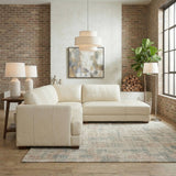 Glander Real Beige Leather Right-Facing Sectional