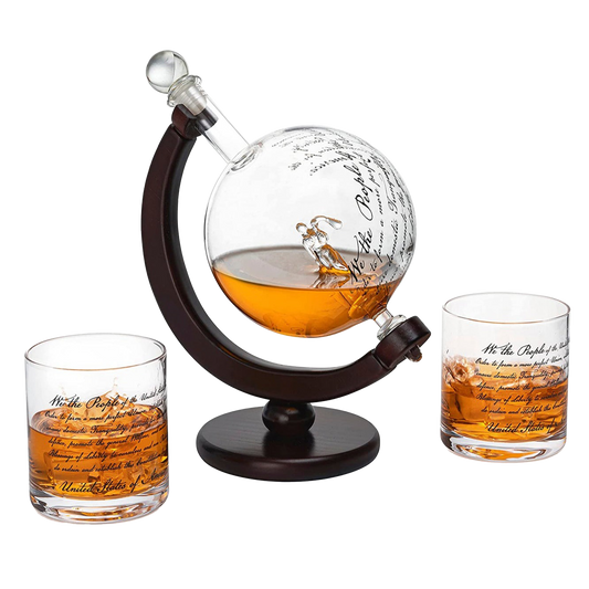 Lady Justice Law U.S. Constitution Whiskey & Wine Decanter Set - 850ml