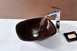 Cansa Series Deco-Glass Vessel Sink in Rich Timber
