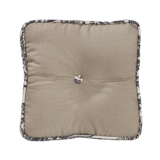 Augusta Buttoned Toile Box Pillow