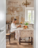 Autumn forest print linen tablecloth