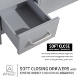 ANZZI Chateau 60" Double Vanity Set (36" H), Handmade Wood Cabinet, Carrara Marble Countertop, Soft-Close Storage, Paladin Protection Finish, Multiple Cabinet Colors