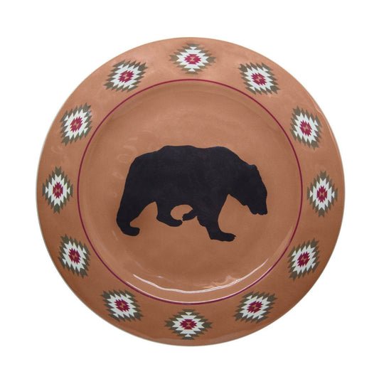 Aztec Bear Melamine Dinner Plates, Set of 24