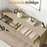Wholesale Beige 6 Drawer Dresser, Fluted Modern Wood Dresser