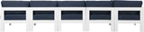 Nizuc - Outdoor Patio 5 Seat Modular Armless Sofa With White Frame