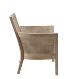 Cane Armed Accent Chair with Reclaimed Wood Finish