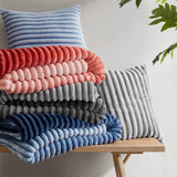 300GSM Fluffy Ribbed Plush Comforter Set,Blush Ombre