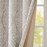 Jacquard Damask (Max Blackout) Window Curtain, Light Grey