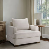 Modern Oversized Upholstered Armchair, Beige