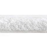 High Pile Bordered Bathroom Rug, White