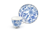 Blue Blossom Porcelain Tea Cup & Saucer, 7oz