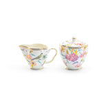 Grace Teaware Spring Flowers Bird Sugar & Creamer
