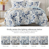 Reversible Floral Seersucker Comforter Set, Navy/Blue
