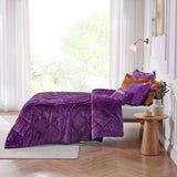Crushed Velvet 4-Piece Comforter Set, Purple