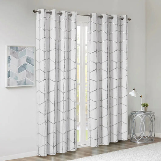 Wholesale Metallic (Max Blackout) Window Panel, White/Silver