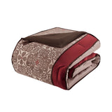 24-Piece Room-in-A-Bag Medallion Comforter Set, Red