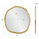 Martine Abstract Cast Iron Mirror in Gold
