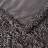 Oversized Faux Fur Heated Throw 50x70, Dark Grey