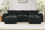 MYLO 110" 3-Seater Sofa with 2 Ottomans
