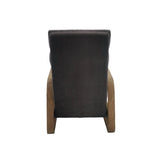 Mid-Century Wood Framed Push Back Recliner, Grey*