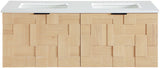 Leonardo - Engineered Stone And Solid Wood 24" Wall Mounted Bathroom Vanity