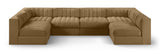 Rummi - Armless Velvet Performance Fabric Upholstered 6 Piece Modular Sectional