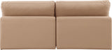Comfy - Faux Leather Modular Armless Sofa 2 Pieces - Light Brown