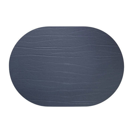 Strata Leather Slate Placemat - Oval 13.3x16.5"- Set of 4