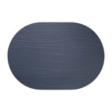 Strata Leather Slate Placemat - Oval 13.3x16.5"- Set of 4