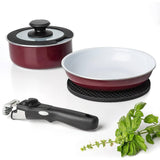 5-Piece Nonstick Aluminum Cookware Set with Handle