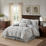 Grey Boho Damask 6-Piece Comforter/5-Piece Duvet Set