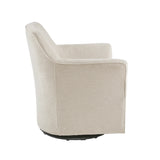 Flare Arm Swivel Glider Lounge Chair, Cream