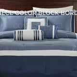 Planum 7-Piece Comforter Set, Navy Blue