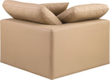 Comfy - Faux Leather Corner Chair - Tan