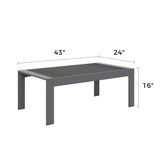 Modern Outdoor Aluminum Coffee Table – 43" Patio Table