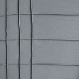 Grid Textured Soft Washed Pleated Comforter Set, Blue/Grey