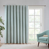 Heathered Patio Window Curtain, Aqua Blue