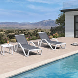 PURPLE LEAF Patio Chaise Lounge Chair Outdoor Plastic Textilene Sun Bathing Recliner Tanning Pool Lounger with 6 Adjustable Position for Outside Beach in-Pool Lawn Poolside
