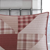 3 Piece Geometric Cotton Coverlet Mini Set, Red