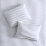 White Solid Farmhouse Reversible Quilt Set