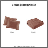3 Piece Reversible Cottage Quilt Set, Clay Red