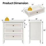 Wholesale 3 Drawer Dresser, Cane Nightstand with Rattan Drawers