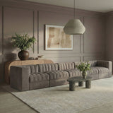 Rummi - Velvet Performance Fabric Upholstered 5 Piece Modular Sofa