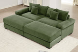 DESEO 92" Loveseat with 2 Ottomans